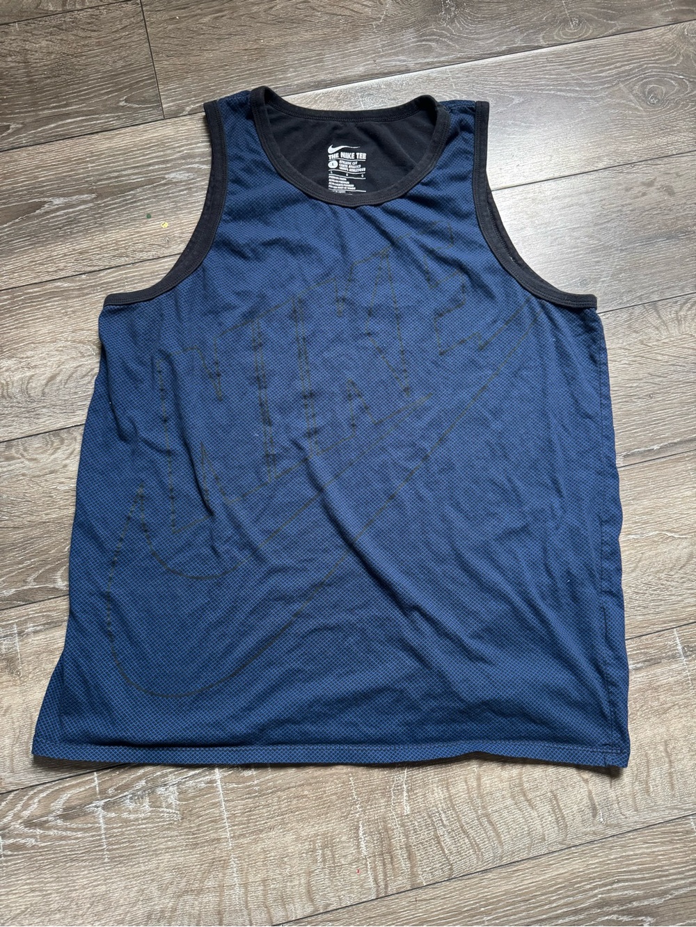 Nike Men’s Navy Blue Mesh Tank with Black Trim